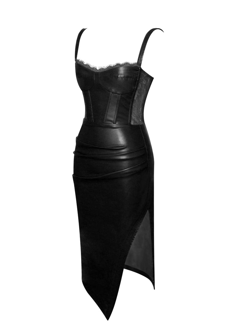 leather corset dress